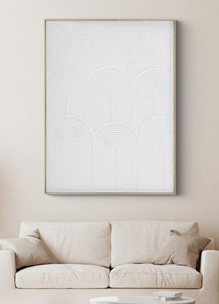 Ölgemälde «Bögen Weiss» 100 × 140 cm mit Rahmen