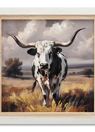 Leinwandbild «Kuh 2» mit Holzrahmen 40 × 40 cm – Handgemalt
