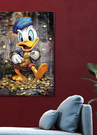 Glasbild «Ente» 80 × 120 cm – mit LED & Rahmen – Ansicht 2