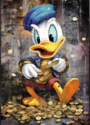 Glasbild «Ente» 80 × 120 cm – mit LED & Rahmen
