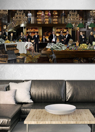 Glasbild «Mafia in der Bar» 160 × 80 cm – Ansicht 2