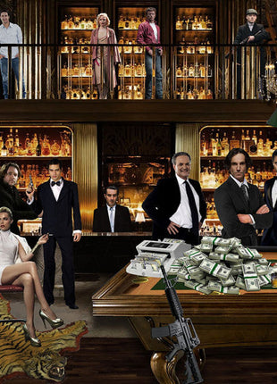 Glasbild «Mafia in der Bar» 160 × 80 cm
