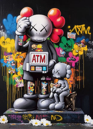 Glasbild «Geldautomat» 80 × 80 cm