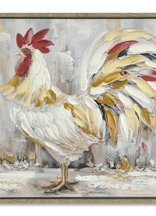 Leinwandbild «Huhn 2» mit Holzrahmen 32 × 42 cm – Handgemalt