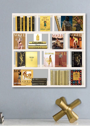 Glasbild «Bücherregal 2» 80 × 80 cm – Ansicht 2
