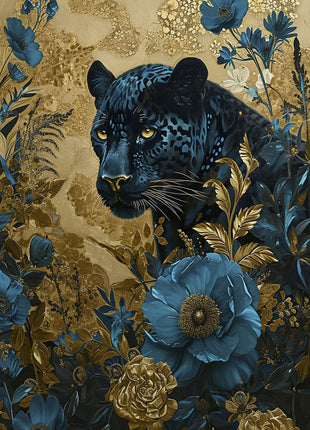 Glasbild «Blauer Panther» 80 × 120 cm – 3D-Relief