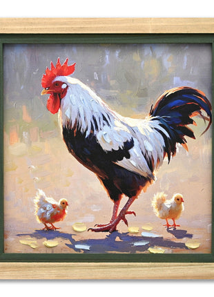 Leinwandbild «Huhn 2» mit Holzrahmen 30 × 30 cm – Handgemalt