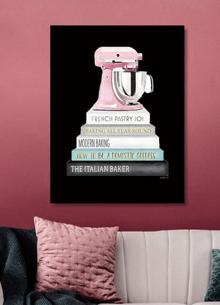 Glasbild «Mixer auf Bücher» 60 × 80 cm – Goldfolie – Ansicht 2