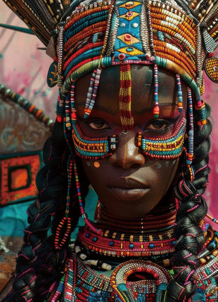 Glasbild «Afrikanische Frau» 120 × 80 cm – 3D-Relief