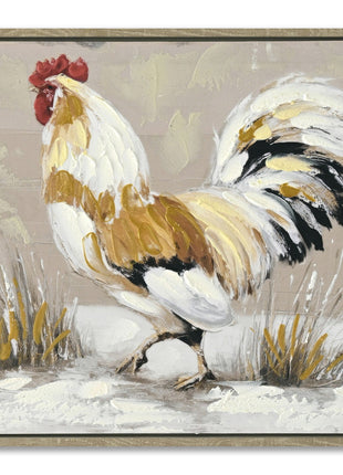 Leinwandbild «Huhn 1» mit Holzrahmen 32 × 42 cm – Handgemalt