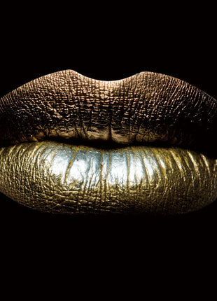 Glasbild «Goldene Lippen» 120 × 80 cm (Art. GLAS080120-328)