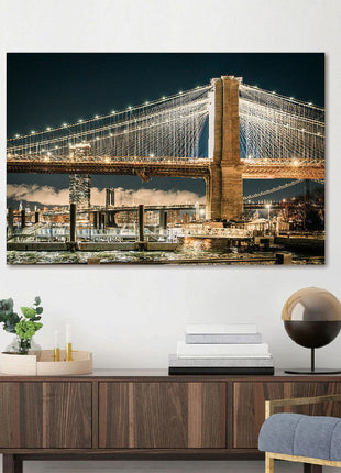 Glasbild «Brooklyn Bridge» 120 × 80 cm – 3D-Relief – Ansicht 2
