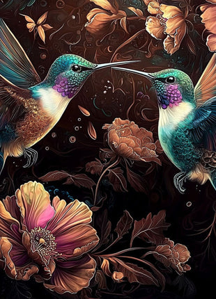 Glasbild «Küssende Kolibris» 110 × 160 cm