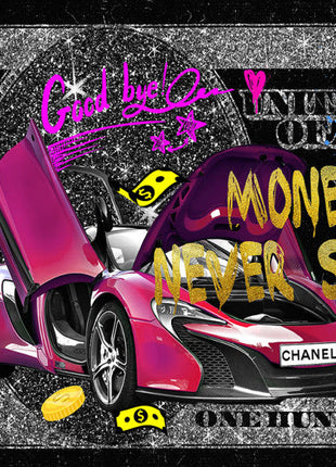 Glasbild «Crazy Dollar» 160 × 80 cm