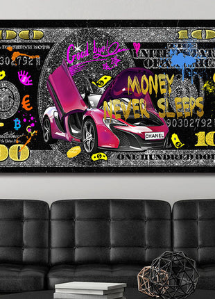 Glasbild «Crazy Dollar» 160 × 80 cm – Ansicht 2