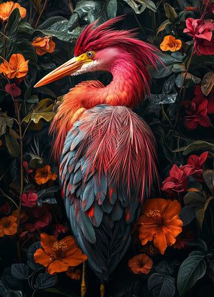 Glasbild «Kunstvolle Vögel» 80 × 120 cm – 3D-Relief