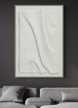3D-Wanddekoration «Weisse Wellen» 80 × 120 cm – Ansicht 2