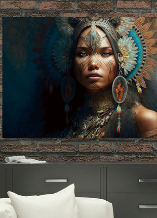 Glasbild «Indianerin» 120 × 80 cm – Ansicht 2